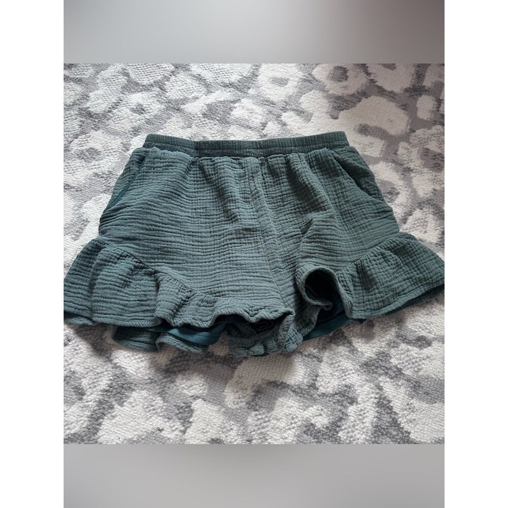 Listicle Cotton Flowy Satin Lined Shorts Women’s Small Short Sage Green Muslin